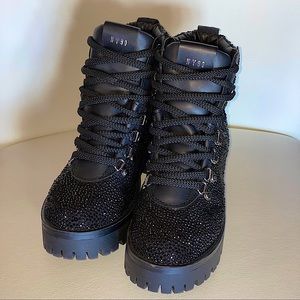 Steve Madden Bam Rhinestone Combat Boots